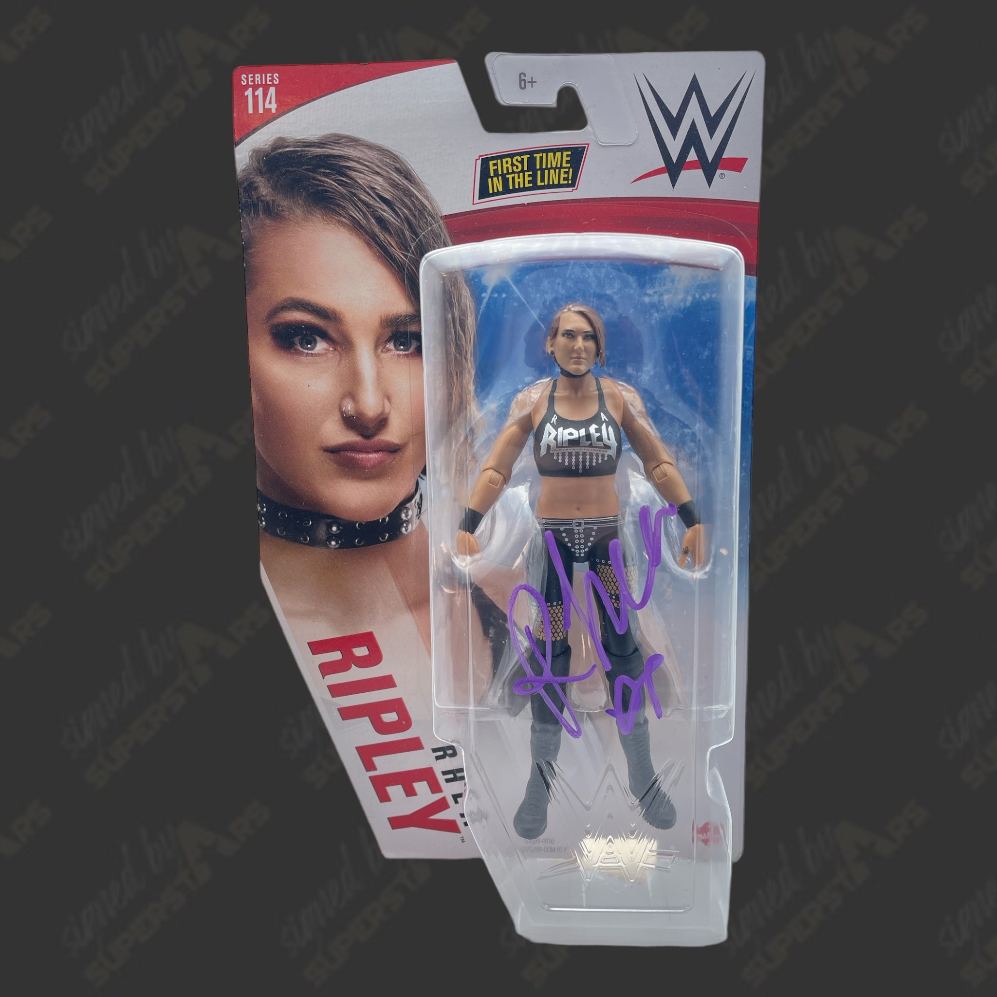 Rhea Rip Let Action Figure Rhea Ripley signed WWE Series 114 Action Figure – Signed By Superstars