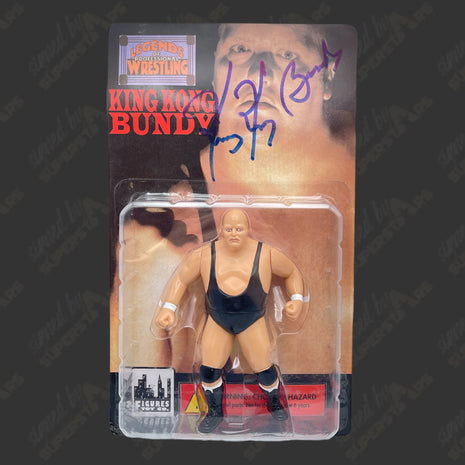 King Kong Bundy signed Legends of Wrestling Action Figure