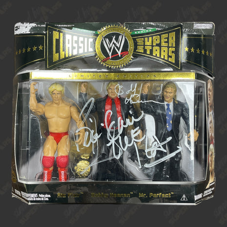 Bobby Heenan & Ric Flair dual signed WWE Jakks Classic Superstars Action Figure 3-pack
