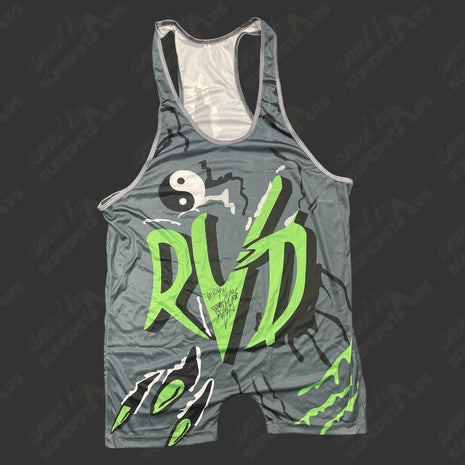 Rob Van Dam signed Gray/Green Replica Tights