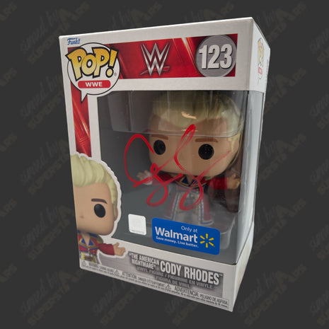 Cody Rhodes signed WWE Funko POP Figure #123 (Walmart Exclusive w/ JSA)
