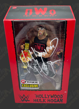 Hulk Hogan signed WWE Elite nWo Ringside Exclusive Action Figure (w/ Hogans Beach Shop COA + Protector)