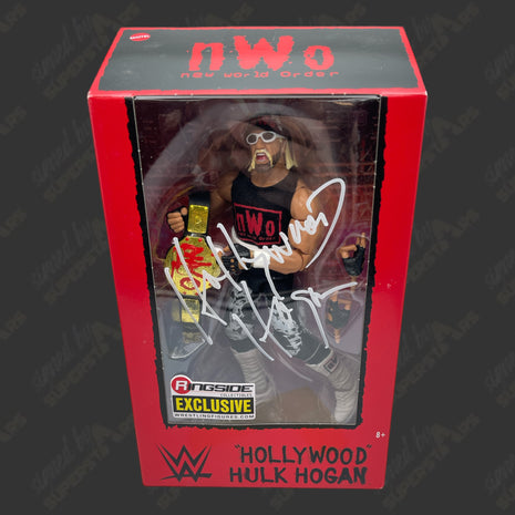 Figura de acción exclusiva de WWE Elite nWo Ringside firmada por Hulk Hogan (con certificado de autenticidad de Hogans Beach Shop y protector)