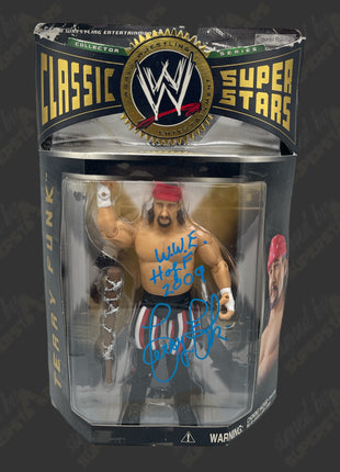 Terry Funk signed WWE Jakks Classic Superstars Action Figure