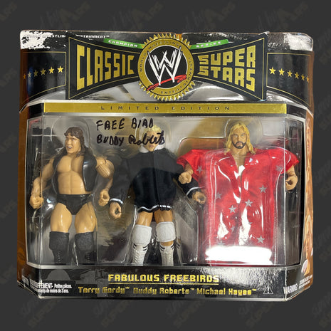 Buddy Roberts signed WWE Jakks Classic Superstars Action Figure 3-pack