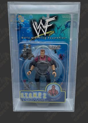 Owen Hart signed WWF Jakks STOMP2 Action Figure (Encapsulated w/ PSA)