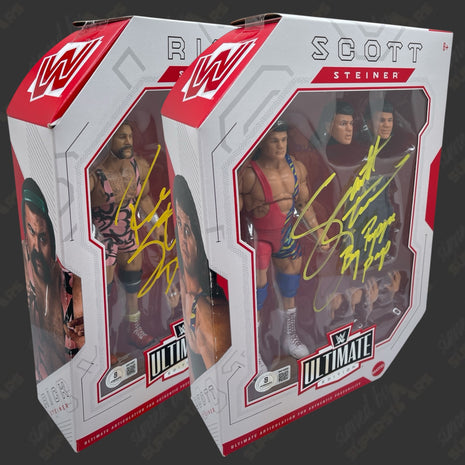Steiner Brothers - Rick Steiner & Scott Steiner signed WWE Ultimate Edition Action Figures (w/ Beckett)