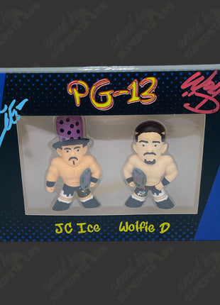 PG-13 - JC Ice & Wolfie D dual signed Pint Size All Stars Figures