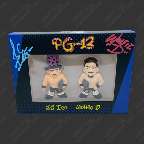 PG-13 - JC Ice & Wolfie D dual signed Pint Size All Stars Figures