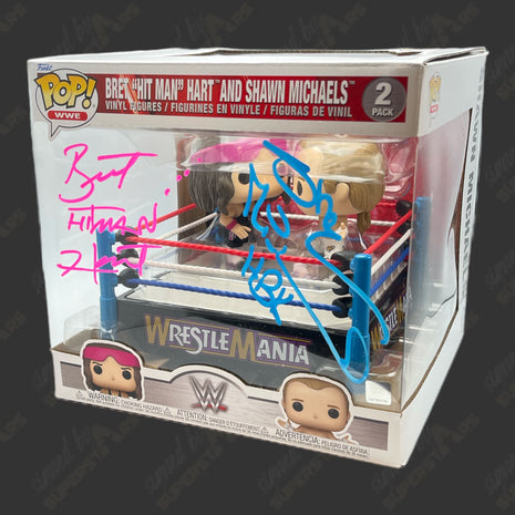 Bret Hart & Shawn Michaels dual signed Funko POP Figure 2pack (w/ Beckett)