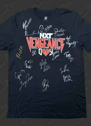 NXT Vengeance multi-signed T-Shirt (Size: L)
