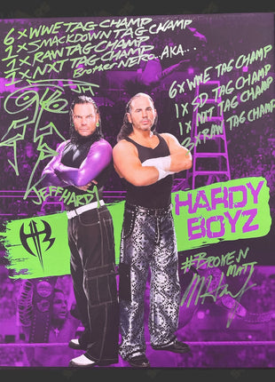 Matt Hardy & Jeff Hardy dual signed 16x20 Printed Canvas Art