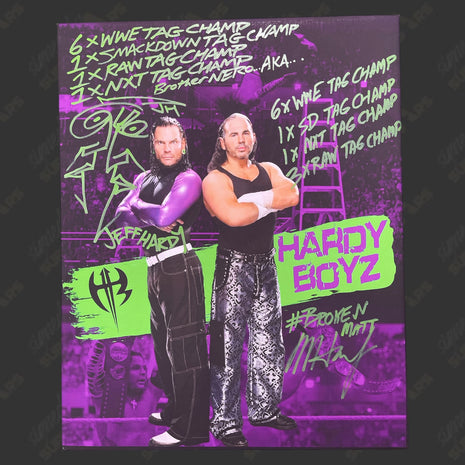 Matt Hardy & Jeff Hardy dual signed 16x20 Printed Canvas Art