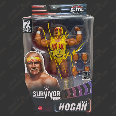 Hulk Hogan signed WWE Elite Survivor Series Action Figure (w/ Hogans COA + Protector)