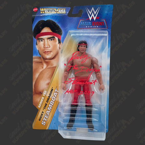 Ricky Steamboat signed WWE WrestleMania Main Event Series 152 Action Figure (w/ JSA)