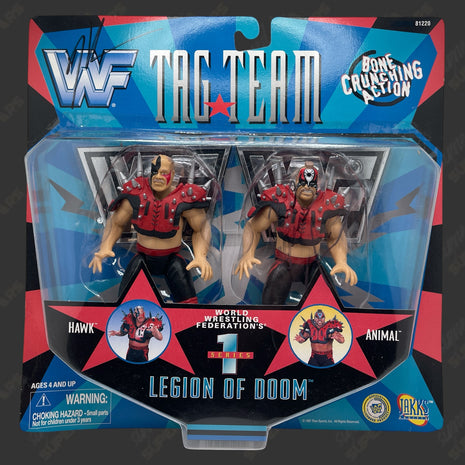 Legion of Doom - Hawk & Animal dual signed WWF Jakks Action Figure Pack