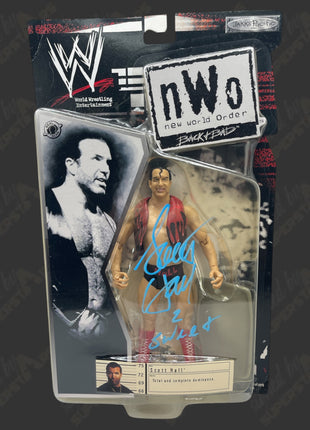 Scott Hall signed WWE Jakks nWo Back & Bad Action Figure