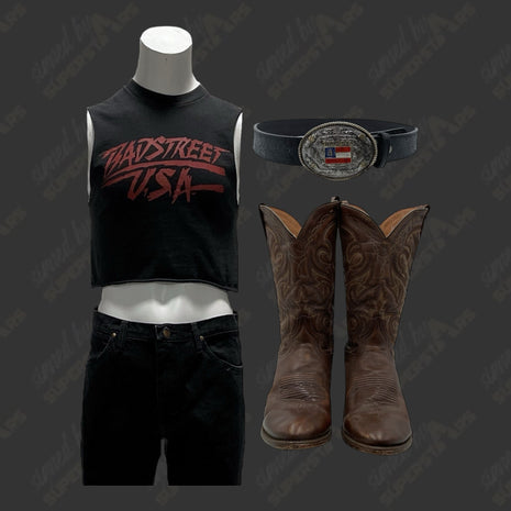 The Iron Claw Movie - Michael Hayes (Michael Proctor) screen worn Shirt, Pants, Belt, & Boots Movie Props
