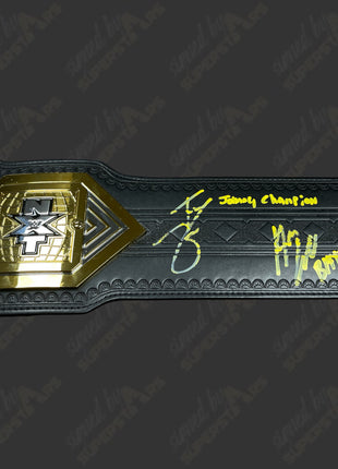 Adam Cole, Johnny Gargano & Karrion Kross triple signed NXT Championship Replica Belt (w/ JSA)