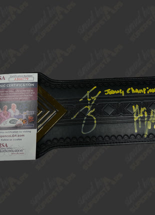 Adam Cole, Johnny Gargano & Karrion Kross triple signed NXT Championship Replica Belt (w/ JSA)