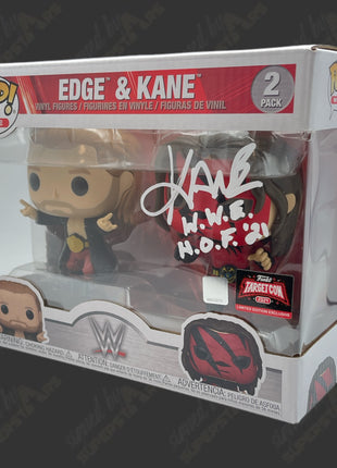 Kane signed WWE Funko POP Figure 2pack