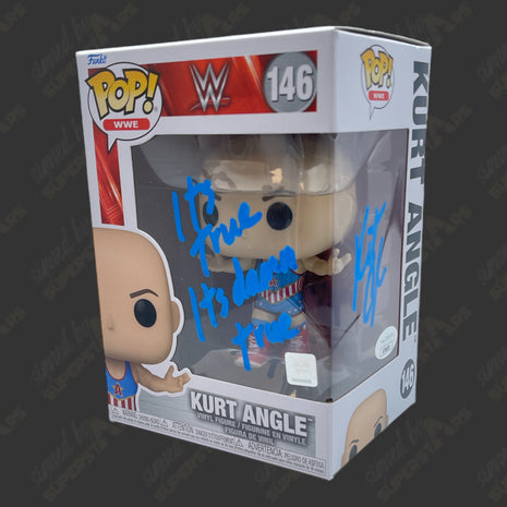 Kurt Angle signed WWE Funko POP Figure #146 (w/ JSA)