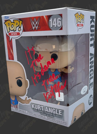 Kurt Angle signed WWE Funko POP Figure #146 (w/ JSA)