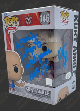 Kurt Angle signed WWE Funko POP Figure #146 (w/ JSA)