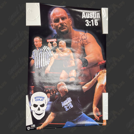 Stone Cold Steve Austin signed 34x22 Wall Posters (w/ Beckett)