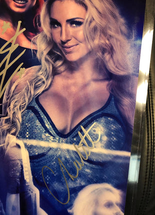 Alexa Bliss, Charlotte Flair & Becky Lynch triple signed 16x20 Photo (w/ PSA)