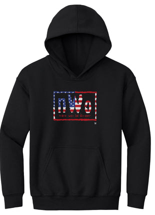 nWo WWE Logo American Flag Kids Youth WWE Hoodie