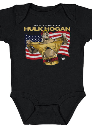 Hulk Hogan Hollywood Flag Kids WWE Baby Onesie