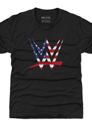 WWE Logo American Flag Kids WWE T-Shirt