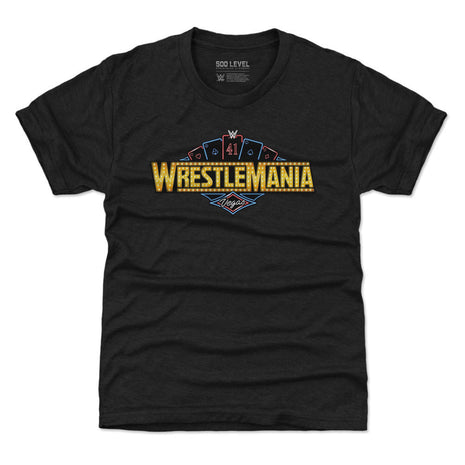 Wrestlemania 41 Las Vegas Logo WWE Kids T-Shirt
