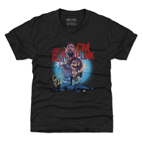 CM Punk Stencil Kids WWE T-Shirt