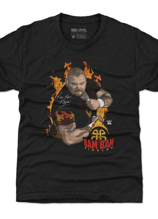 Bam Bam Bigelow Flames Pose Kids WWE T-Shirt