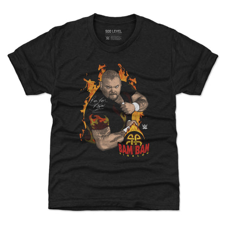 Bam Bam Bigelow Flames Pose Kids WWE T-Shirt