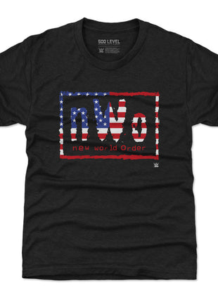 nWo WWE Logo American Flag Kids WWE T-Shirt