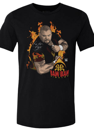 Bam Bam Bigelow Flames Pose Men's WWE Cotton T-Shirt