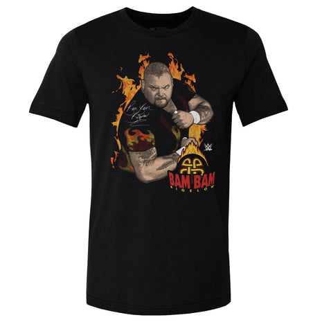 Bam Bam Bigelow Flames Pose Men's WWE Cotton T-Shirt