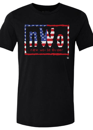 nWo WWE Logo American Flag Men's WWE Cotton T-Shirt