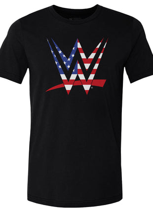 WWE Logo American Flag Men's WWE Cotton T-Shirt