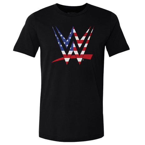 WWE Logo American Flag Men's WWE Cotton T-Shirt