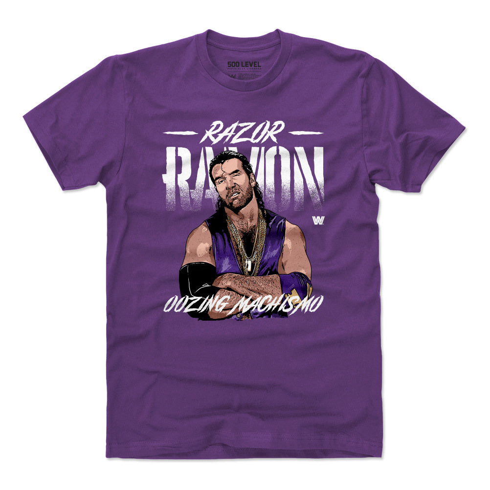 Wwe Razor Ramon Shirt Razor Ramon Oozing Machismo Pose WWE Men's Cotton T-Shirt – Signed By ...