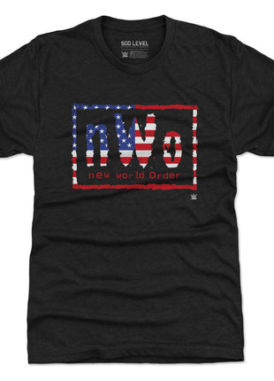 nWo WWE Logo American Flag Men's WWE Premium T-Shirt
