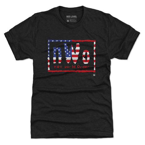 nWo WWE Logo American Flag Men's WWE Premium T-Shirt