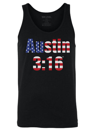 Stone Cold Steve Austin WWE 316 American Flag Men's WWE Tank Top