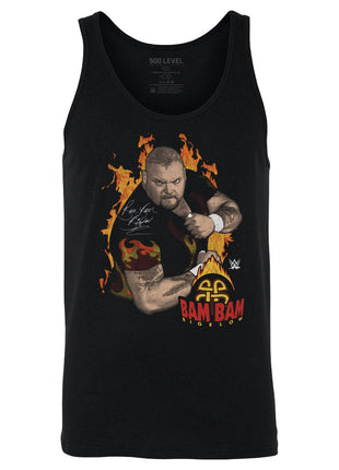 Bam Bam Bigelow Flames Pose WHT