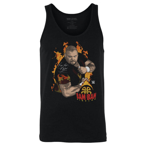 Bam Bam Bigelow Flames Pose WHT