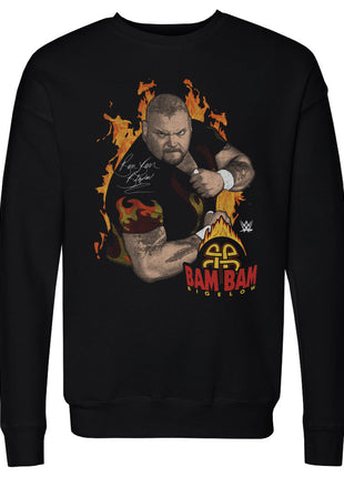 Bam Bam Bigelow Flames Pose Men's WWE Crewneck Sweatshirt